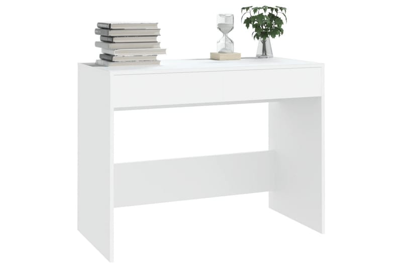 Skrivbord vit 101x50x76,5 cm spånskiva - Vit - Skrivbord