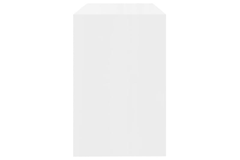 Skrivbord vit högglans 101x50x76,5 cm spånskiva - Vit - Skrivbord