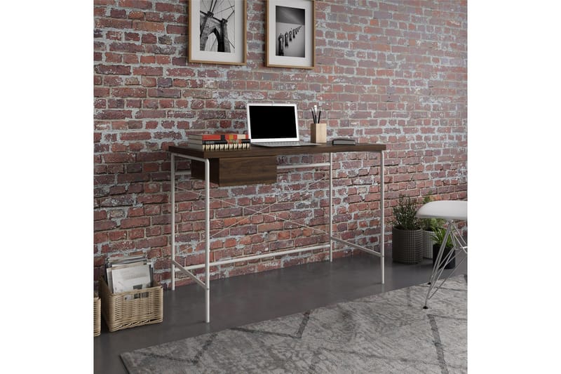 Webster Skrivbord 107 cm med Förvaring Låda Valnötsbrun - Novogratz - Möbler - Bord & matgrupper - Kontorsbord - Skrivbord