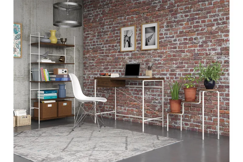 Webster Skrivbord 107 cm med Förvaring Låda Valnötsbrun - Novogratz - Möbler - Bord & matgrupper - Kontorsbord - Skrivbord