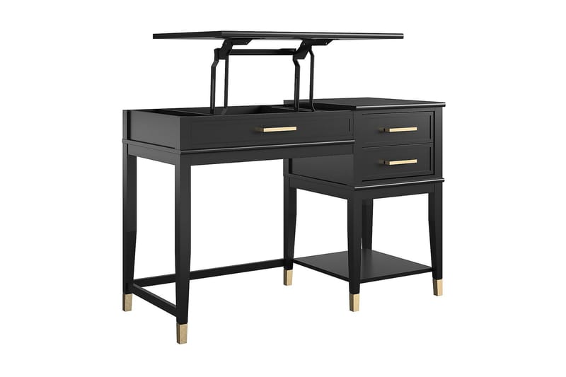 Westerleigh Skrivbord 116 cm Höj- och sänkbar 3 Lådor Svart - CosmoLiving - Möbler - Bord & matgrupper - Kontorsbord - Skrivbord - Höj och sänkbart skrivbord
