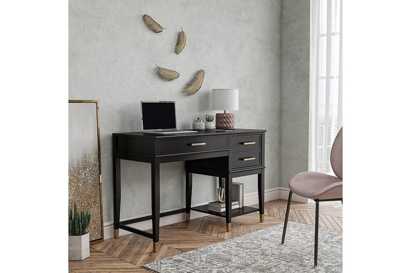 Westerleigh Skrivbord 116 cm Höj- och sänkbar 3 Lådor Svart - CosmoLiving - Möbler - Bord & matgrupper - Kontorsbord - Skrivbord - Höj och sänkbart skrivbord