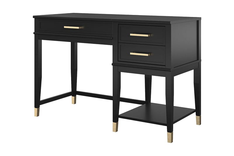 Westerleigh Skrivbord 116 cm Höj- och sänkbar 3 Lådor Svart - CosmoLiving - Möbler - Bord & matgrupper - Kontorsbord - Skrivbord - Höj och sänkbart skrivbord