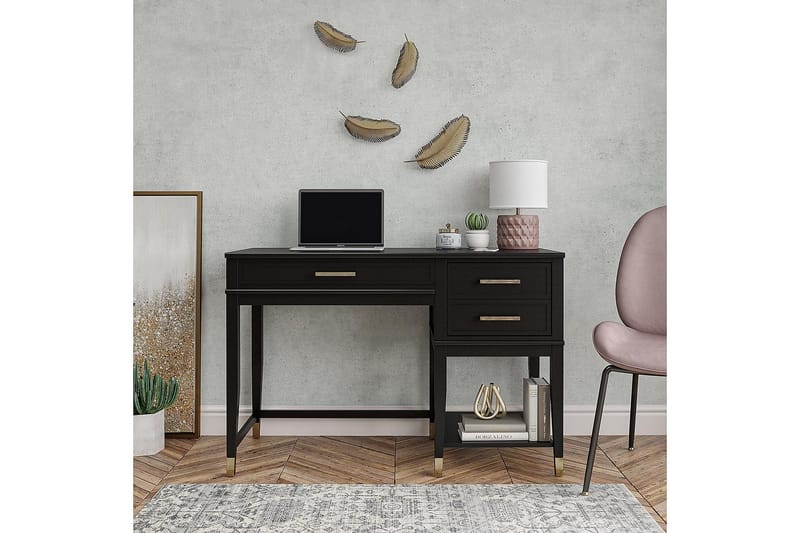 Westerleigh Skrivbord 116 cm Höj- och sänkbar 3 Lådor Svart - CosmoLiving - Möbler - Bord & matgrupper - Kontorsbord - Skrivbord - Höj och sänkbart skrivbord