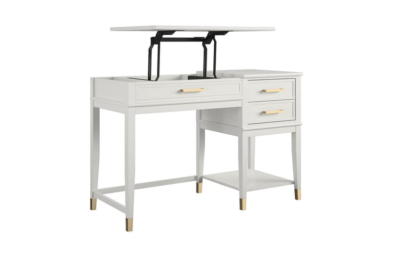 Westerleigh Skrivbord 116 cm Höj- och sänkbar 3 Lådor Vit - CosmoLiving - Möbler - Bord & matgrupper - Kontorsbord - Skrivbord - Höj och sänkbart skrivbord