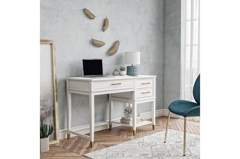Westerleigh Skrivbord 116 cm Höj- och sänkbar 3 Lådor Vit - CosmoLiving - Möbler - Bord & matgrupper - Kontorsbord - Skrivbord - Höj och sänkbart skrivbord