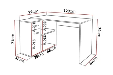 Wickston Skrivbord 120 cm Anthracite - Möbler - Bord & matgrupper - Kontorsbord - Skrivbord