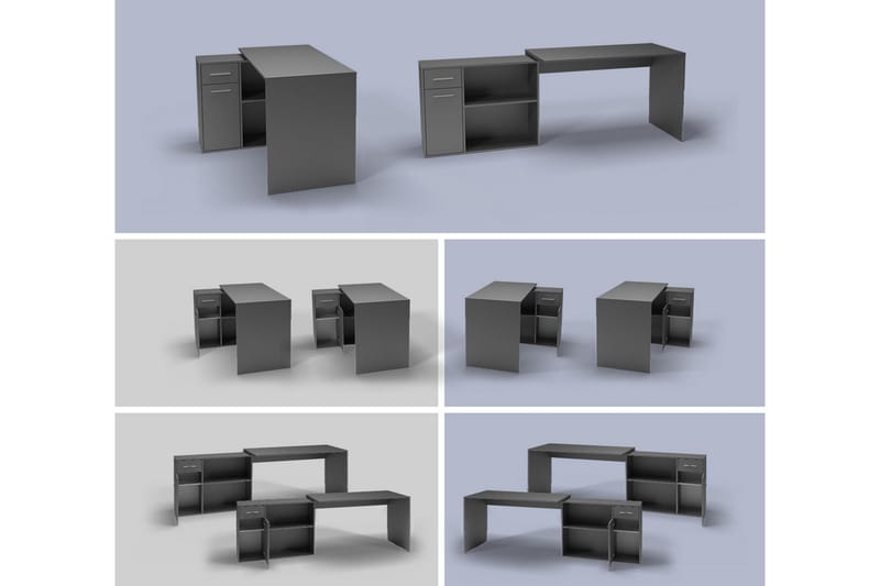 Wickston Skrivbord 120 cm Anthracite - Möbler - Bord & matgrupper - Kontorsbord - Skrivbord
