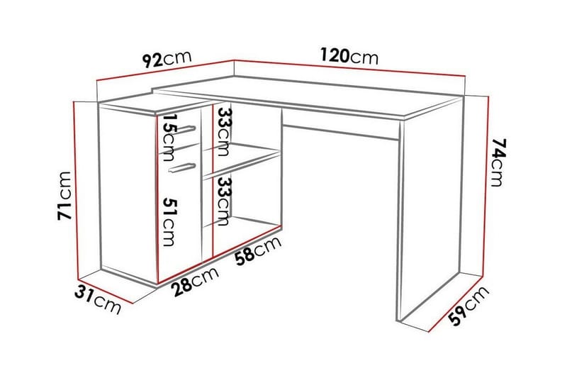 Wickston Skrivbord 120 cm - Antracit - Möbler - Bord & matgrupper - Kontorsbord - Skrivbord