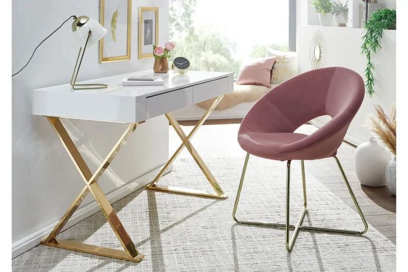 Willowdale Skrivbord 118 cm med Förvaring 2 Lådor - Vit/Guld - Möbler - Bord & matgrupper - Kontorsbord - Skrivbord