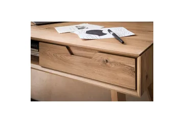Skrivbord Wohnling Ek i trästil 120 cm med 2 lådor Förvaringsutrymme Modern - Möbler - Bord & matgrupper - Kontorsbord - Skrivbord