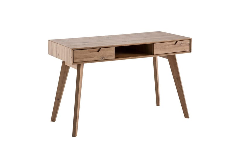 Skrivbord Wohnling Ek i trästil 120 cm med 2 lådor Förvaringsutrymme Modern - Möbler - Bord & matgrupper - Kontorsbord - Skrivbord