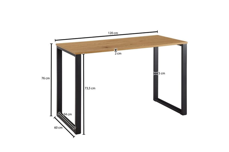 Skrivbord Wohnling Ek i trästil 120 cm Modern - Möbler - Bord & matgrupper - Kontorsbord - Skrivbord