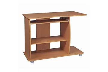 Skrivbord Wohnling för laptop eller dator med hjul, tangentbord utdragbar, modern stil Bok - Bok - Möbler - Bord & matgrupper - Kontorsbord - Skrivbord