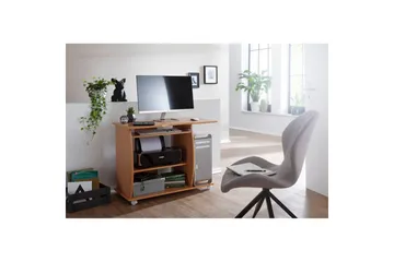 Skrivbord Wohnling för laptop eller dator med hjul, tangentbord utdragbar, modern stil Bok - Bok - Möbler - Bord & matgrupper - Kontorsbord - Skrivbord