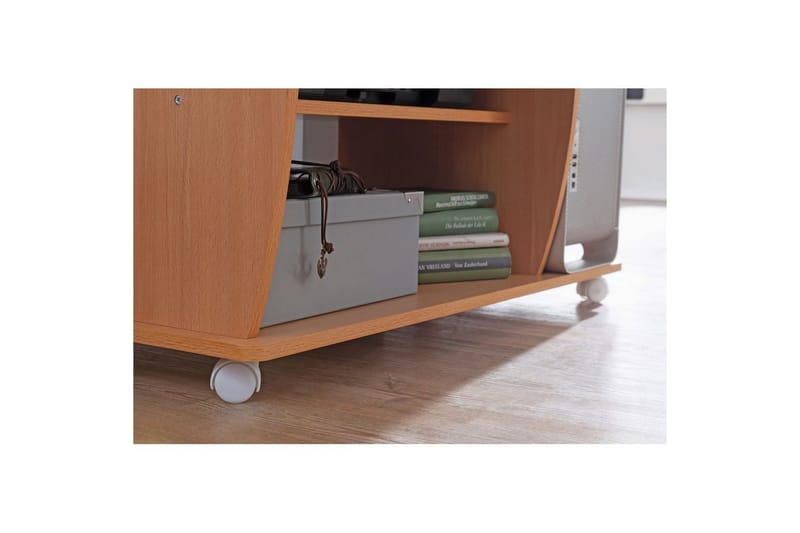 Skrivbord Wohnling för laptop eller dator med hjul, tangentbord utdragbar, modern stil Bok - Bok - Möbler - Bord & matgrupper - Kontorsbord - Skrivbord