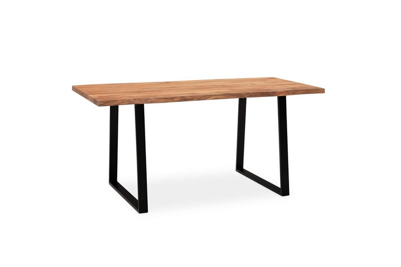 Skrivbord Wohnling Massiv trä träd kant metallben lantlig stil Svart, Rak, 140x60 cm - Svart, Rak, 140x60 cm - Möbler - Bord & matgrupper - Kontorsbord - Skrivbord