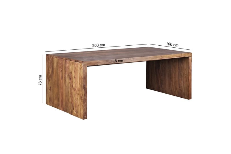 Skrivbord Wohnling Massiva träben lantlig stil 200x100 cm, Rose Wood - 200x100 cm, Rose Wood - Möbler - Bord & matgrupper - Kontorsbord - Skrivbord