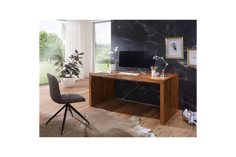 Skrivbord Wohnling Massiva träben lantlig stil 200x100 cm, Rose Wood - 200x100 cm, rosenträ - Möbler - Bord & matgrupper - Kontorsbord - Skrivbord