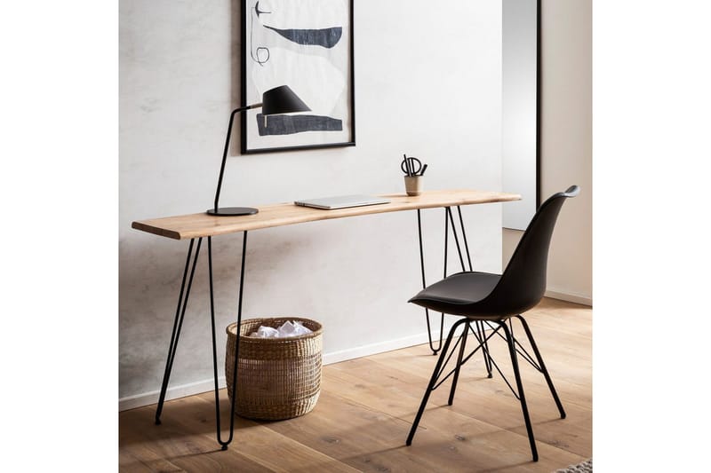 Skrivbord Wohnling Massivt trä 150 cm träd kant med hårnålben lantstil - Möbler - Bord & matgrupper - Kontorsbord - Skrivbord