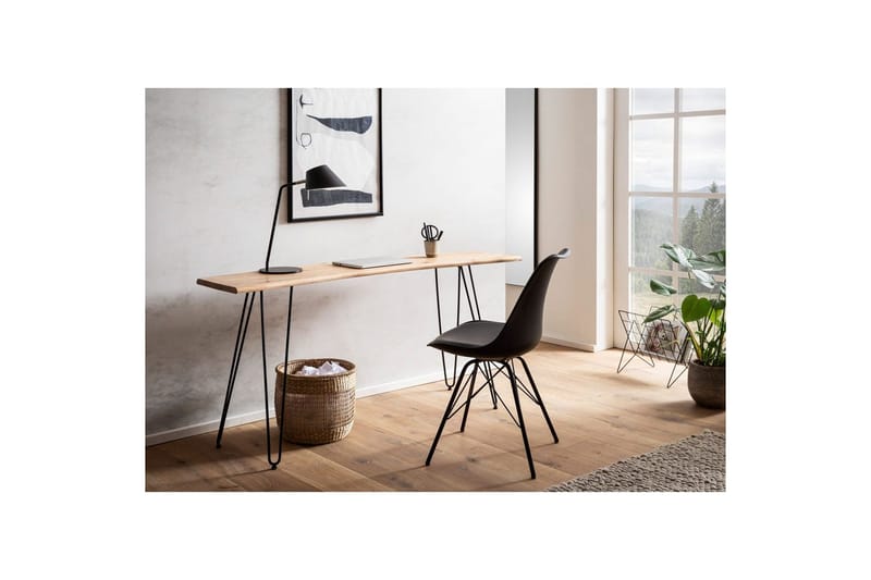 Skrivbord Wohnling Massivt trä 150 cm träd kant med hårnålben lantstil - Möbler - Bord & matgrupper - Kontorsbord - Skrivbord