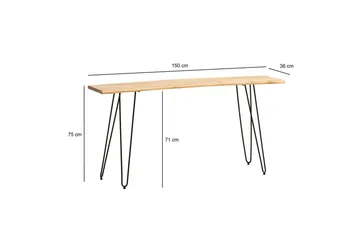 Skrivbord Wohnling Massivt trä 150 cm träd kant med hårnålben lantstil - Möbler - Bord & matgrupper - Kontorsbord - Skrivbord