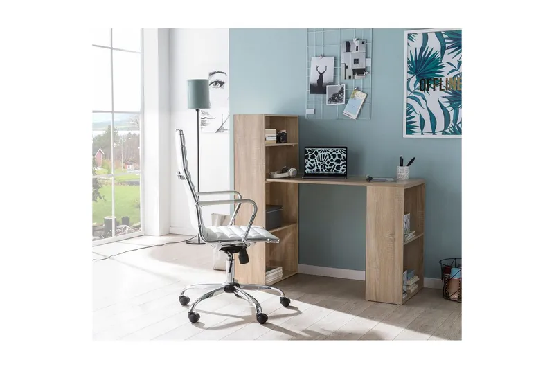 Skrivbord Wohnling med hylla 120x120x53 cm trä i modern stil Sonoma - Sonoma - Möbler - Bord & matgrupper - Kontorsbord - Skrivbord