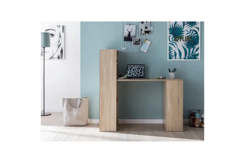 Skrivbord Wohnling med hylla 120x120x53 cm trä i modern stil Sonoma - Sonoma - Möbler - Bord & matgrupper - Kontorsbord - Skrivbord