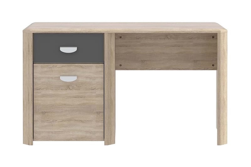 Yazmene Skrivbord 130 cm med Förvaring Låda + Skåp - Brun - Skrivbord
