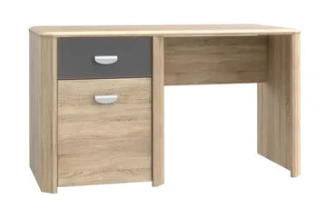 Yazmene Skrivbord 130 cm med Förvaring Låda + Skåp - Brun - Möbler - Bord & matgrupper - Kontorsbord - Skrivbord