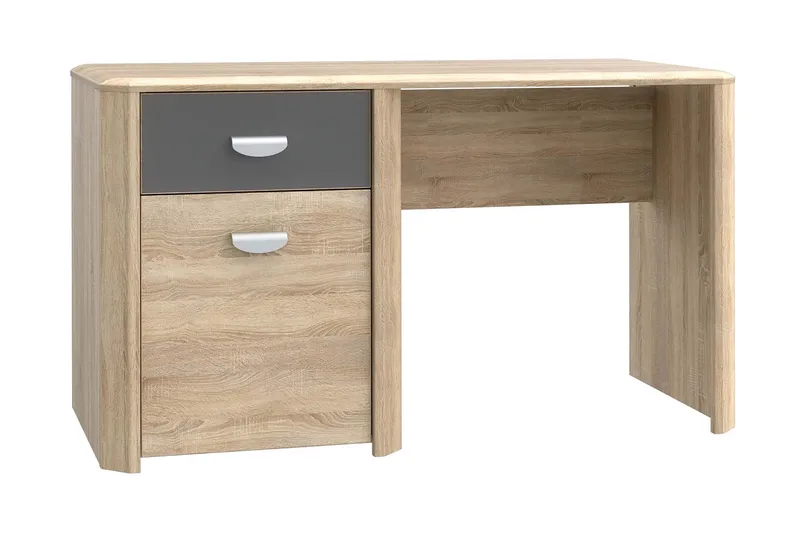Yazmene Skrivbord 130 cm med Förvaring Låda + Skåp - Brun - Möbler - Bord & matgrupper - Kontorsbord - Skrivbord