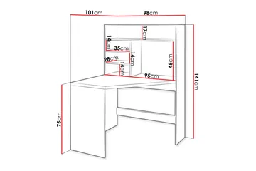 Zayden Skrivbord 101 cm - Vit - Möbler - Bord & matgrupper - Kontorsbord - Skrivbord