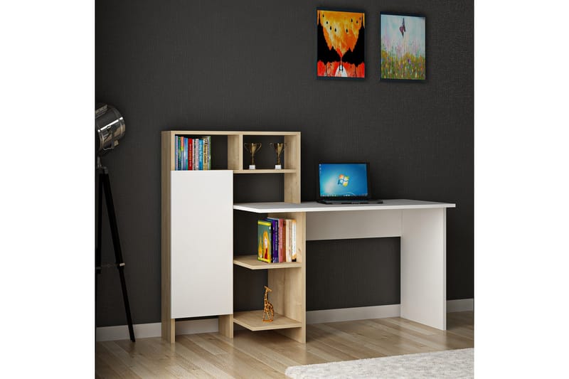 Zeko Skrivbord 120 cm med Förvaring Hylla - Ekfärg - Möbler - Bord & matgrupper - Kontorsbord - Skrivbord