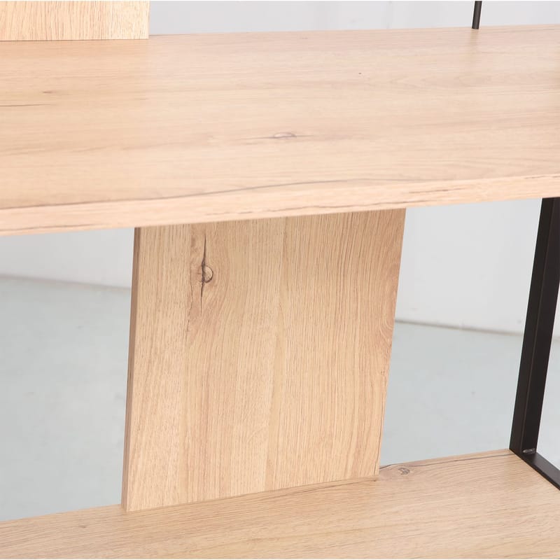 Skrivbord/hylla Lester 84x40x160 cm melamin - ljust trä / svart - Möbler - Bord & matgrupper - Kontorsbord - Skrivbord