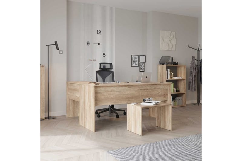 Soonam Skrivbord 160x144 cm - Ljusbrun - Möbler - Bord & matgrupper - Kontorsbord - Skrivbord