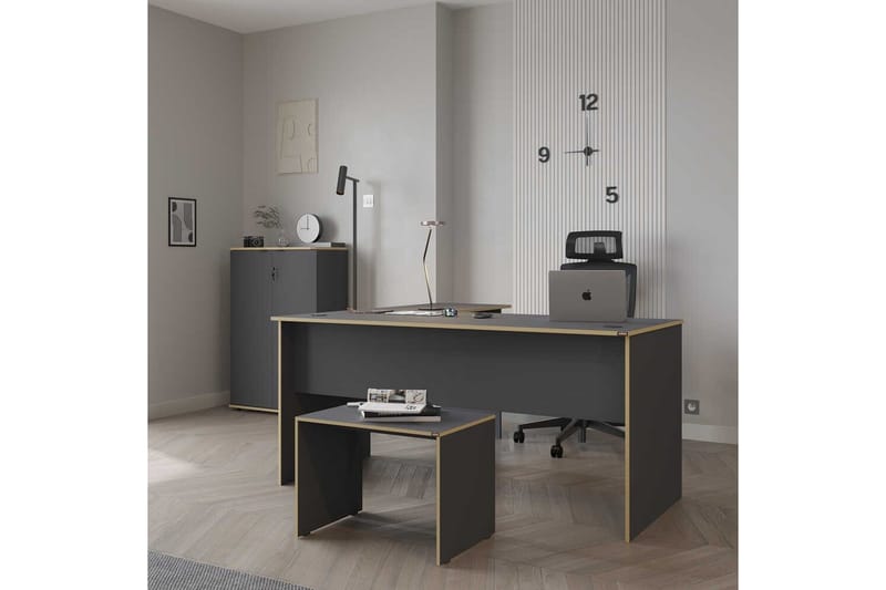 Soonam Skrivbord 160x144 cm - Rödfärgat trä/Antracit - Möbler - Bord & matgrupper - Kontorsbord - Skrivbord