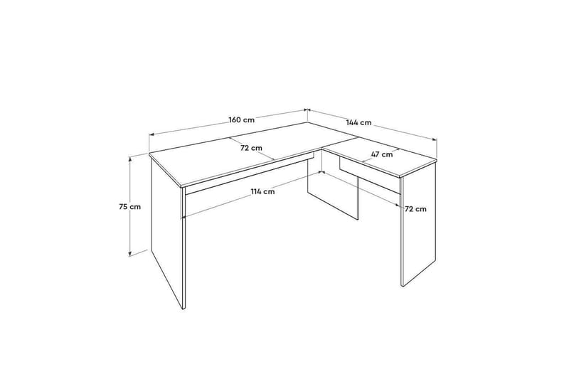 Soonam Skrivbord 160x144 cm - Rödfärgat trä/Antracit - Möbler - Bord & matgrupper - Kontorsbord - Skrivbord