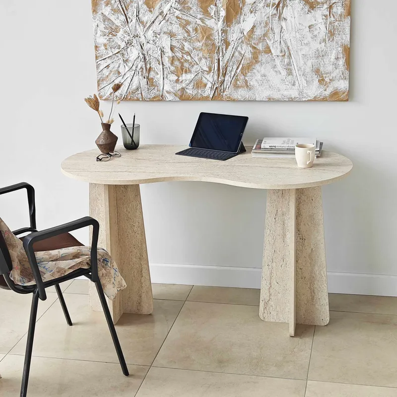Soryn Skrivbord 120 cm - Travertin - Möbler - Bord & matgrupper - Kontorsbord - Skrivbord