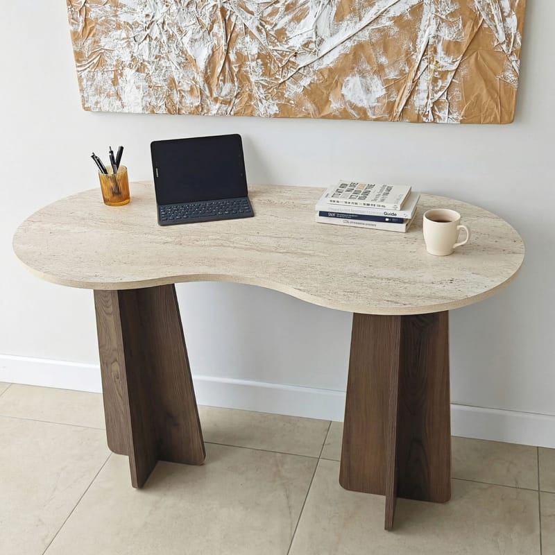 Soryn Skrivbord 120x75x60 cm - Travertine Walnut - Möbler - Bord & matgrupper - Kontorsbord - Skrivbord
