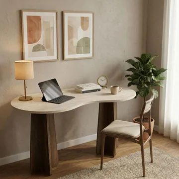 Soryn Skrivbord 120x75x60 cm - Travertine Walnut - Möbler - Bord & matgrupper - Kontorsbord - Skrivbord