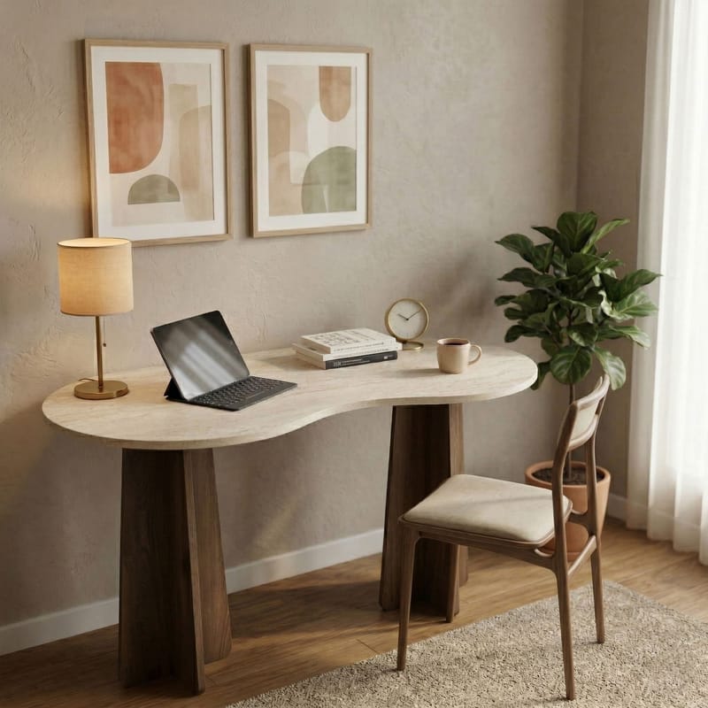 Soryn Skrivbord 120x75x60 cm - Travertine Walnut - Möbler - Bord & matgrupper - Kontorsbord - Skrivbord