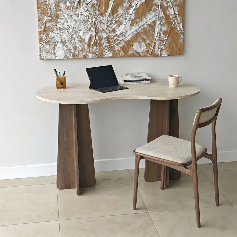 Soryn Skrivbord 120x75x60 cm - Travertine Walnut - Möbler - Bord & matgrupper - Kontorsbord - Skrivbord
