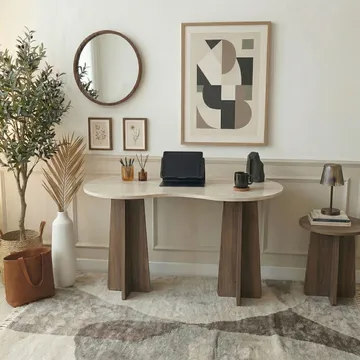 Soryn Skrivbord 120x75x60 cm - Travertine Walnut - Möbler - Bord & matgrupper - Kontorsbord - Skrivbord
