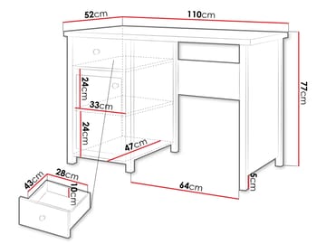 Storys skrivbord 110x77 cm - Beige, ek - Möbler - Bord & matgrupper - Kontorsbord - Skrivbord