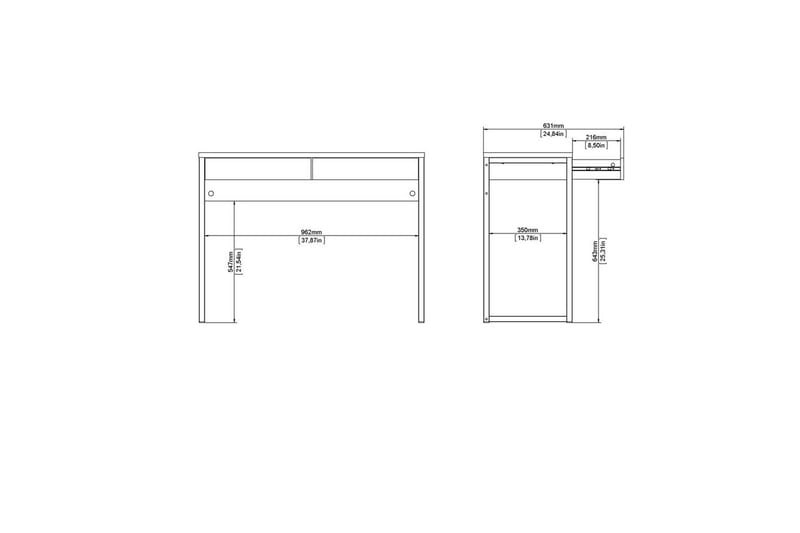 Taketo Skrivbord 40x101,6 cm - Vit - Möbler - Bord & matgrupper - Kontorsbord - Skrivbord