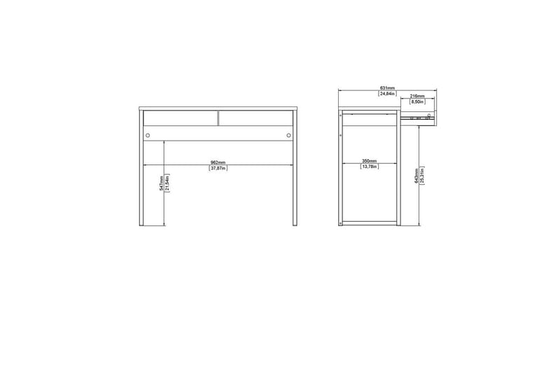 Taketo Skrivbord 40x101,6 cm - Vit - Möbler - Bord & matgrupper - Kontorsbord - Skrivbord