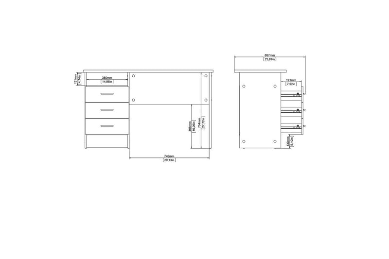 Taketo Skrivbord 48,1x120,1 cm - Natur - Möbler - Bord & matgrupper - Kontorsbord - Skrivbord
