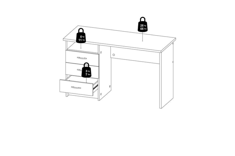 Taketo Skrivbord 48,1x120,1 cm - Natur - Möbler - Bord & matgrupper - Kontorsbord - Skrivbord