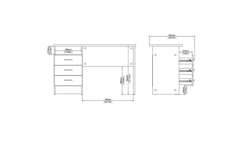 Taketo Skrivbord 48,1x120,1 cm - Natur - Möbler - Bord & matgrupper - Kontorsbord - Skrivbord