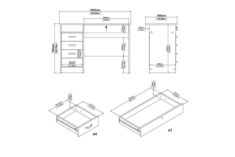 Taketo Skrivbord 48,5x109,3 cm - Natur - Möbler - Bord & matgrupper - Kontorsbord - Skrivbord
